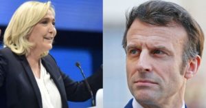 Marinne Le Pen y Emmanuel Macron